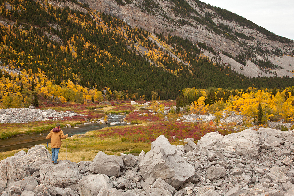 Standing at the base of Turtle Mountain