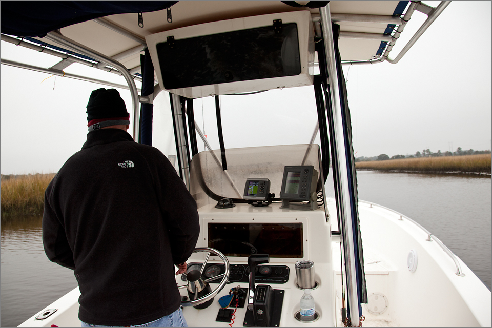 Robbie at the helm